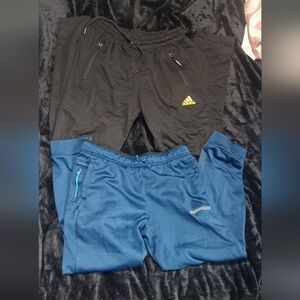 adidas Black and Blue Athletic Pants Set